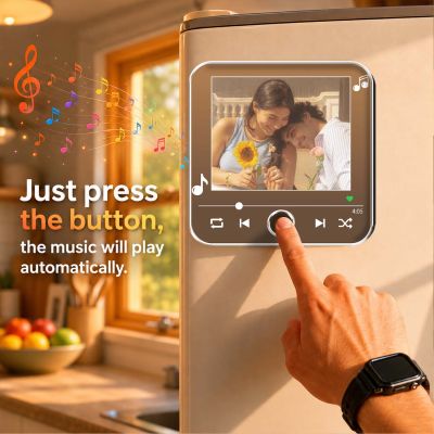 Personalized Music Player Photo Fridge Magnet with Song Birthday Gift for Girlfriend & Wife Memory Photo Fridge Magnet for Couples